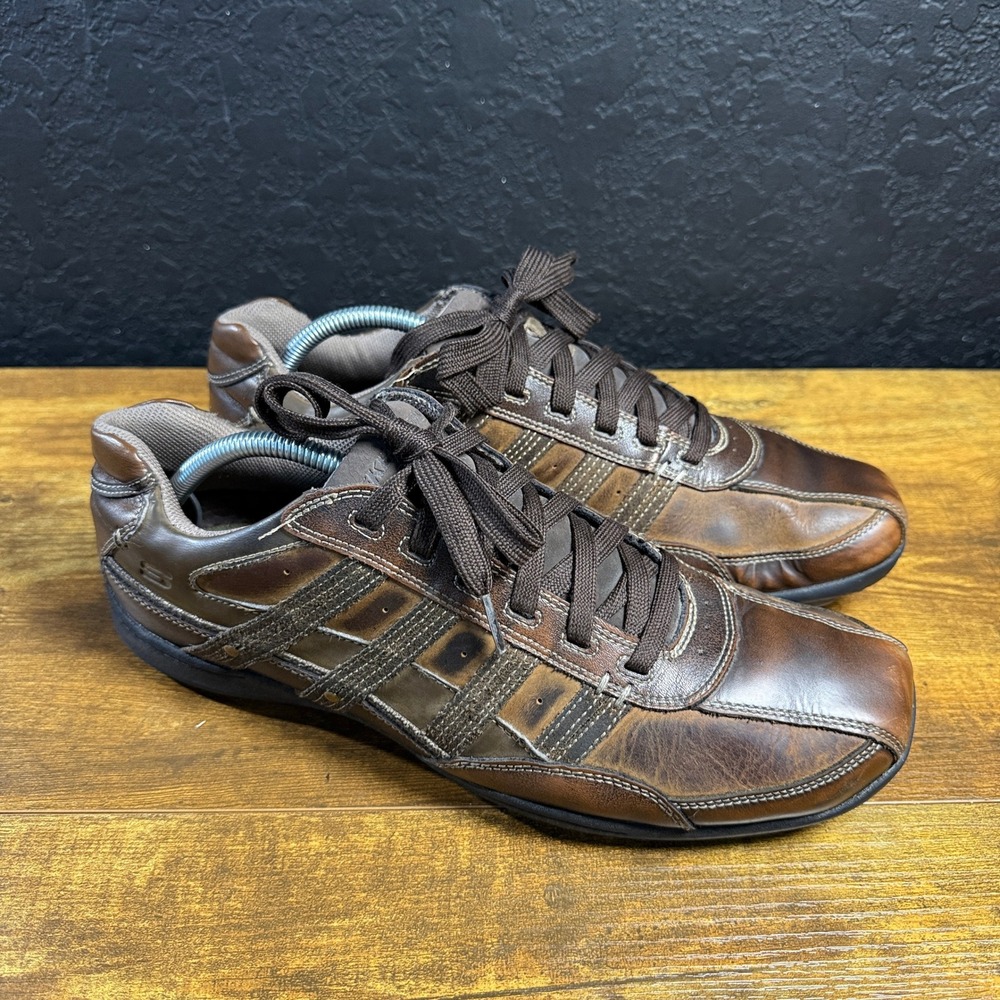 Skechers Diameter Murilo 62039 Brown Leather Oxford Sneakers Mens Size 11 US